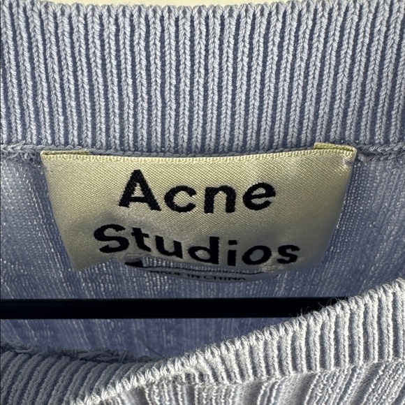 ACNE STUDIOS Ribbed Knit Sweater – Light Blue (Size XS) - Picture 2 of 4